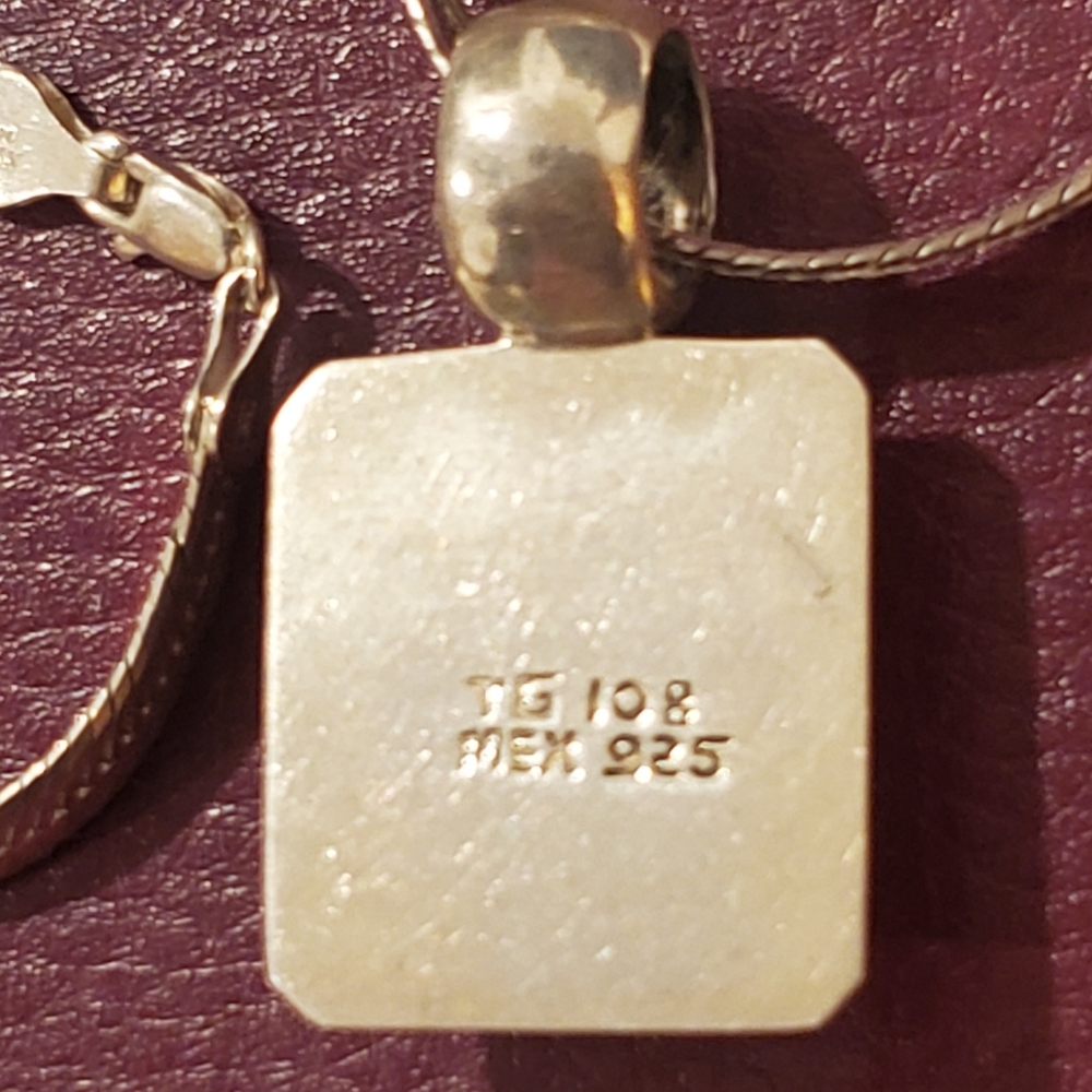 Men's Sterling Silver Necklace Pendant Vintage Taxco Mexico - Picture 6 of 6
